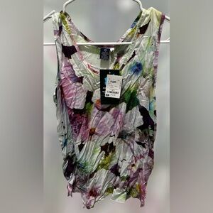 Hibiscus Collection HI Tina’s Creation Inc. Multicolor Floral Tank Top. Size L.